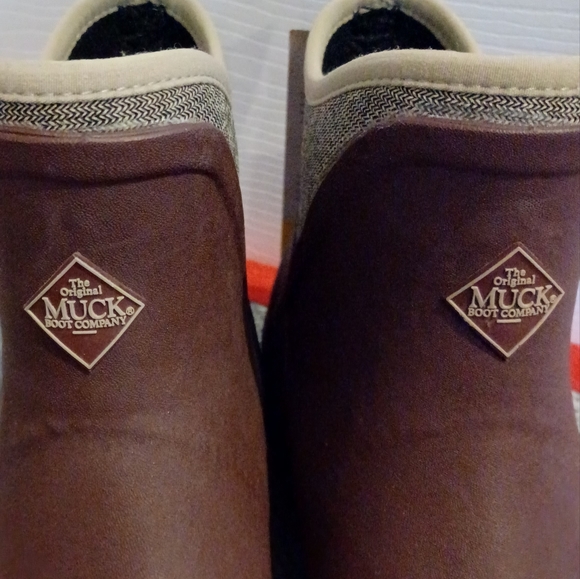Muck Boots Ankle Boots Size 10 Rum Raisin/Tweed Herringbone bioDEWIX Dry New - Picture 12 of 17